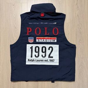 Polo Ralph Lauren 1992 Stadium Tokyo P Wing Nylon Utility Vest Mens Medium